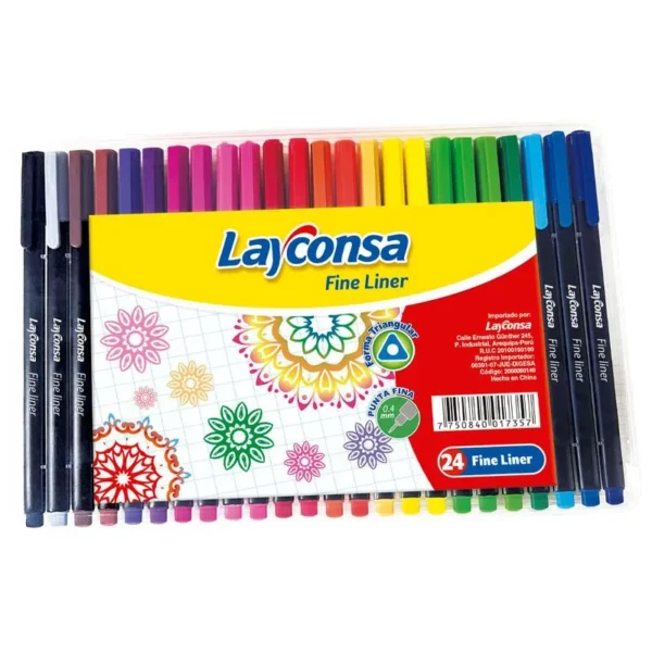 PLUMONES FINE LINER X 24 RIGIDO LAYCONSA